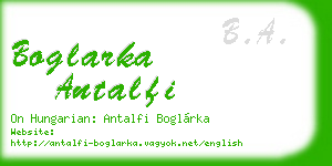 boglarka antalfi business card